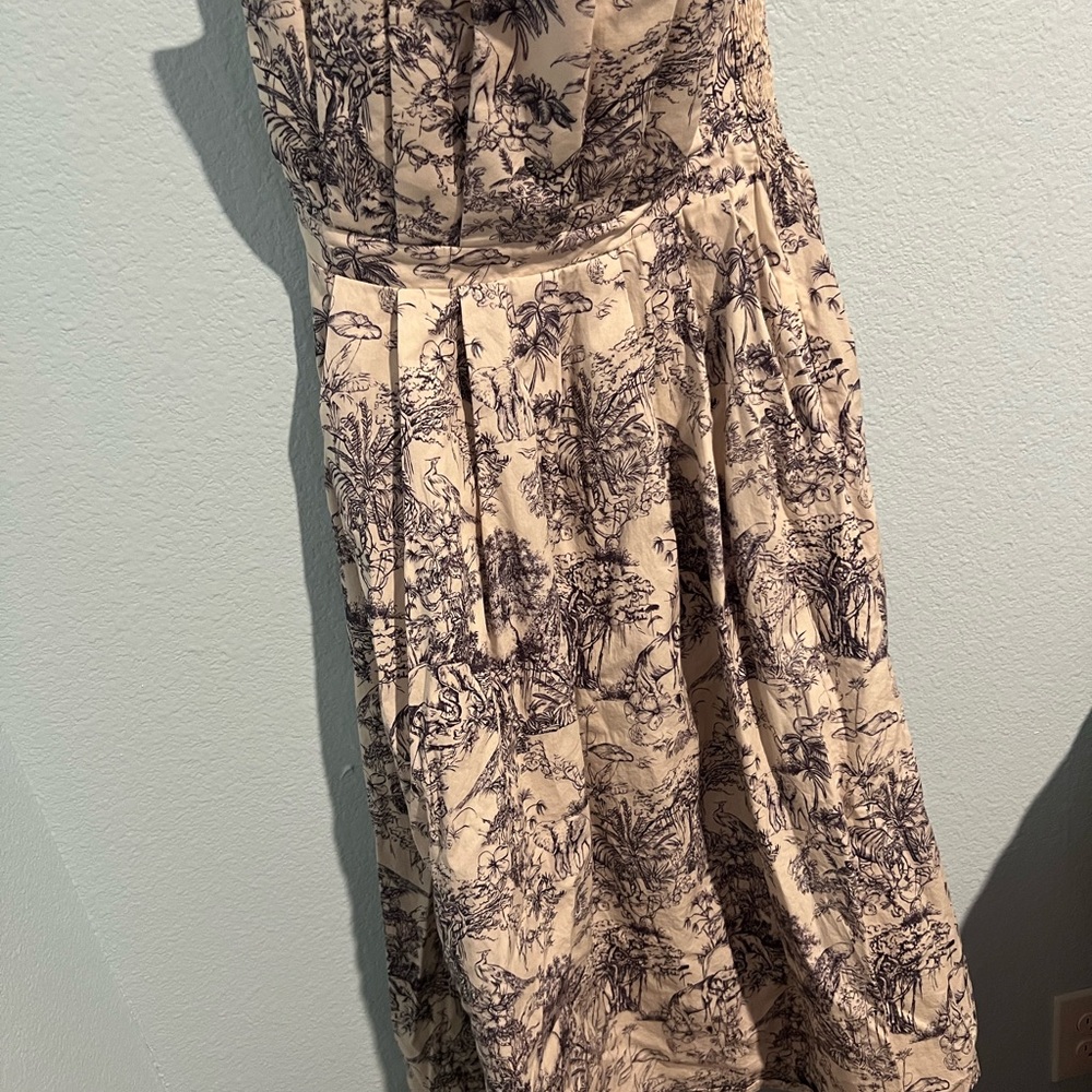 Strapless Dark Purple and Cream Women's Dress